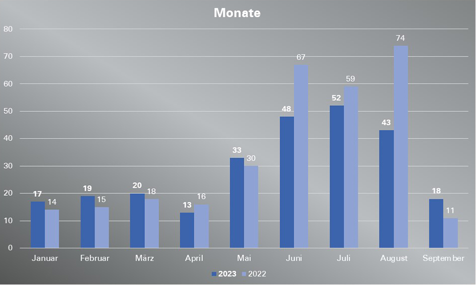 Todesfälle nach Monaten